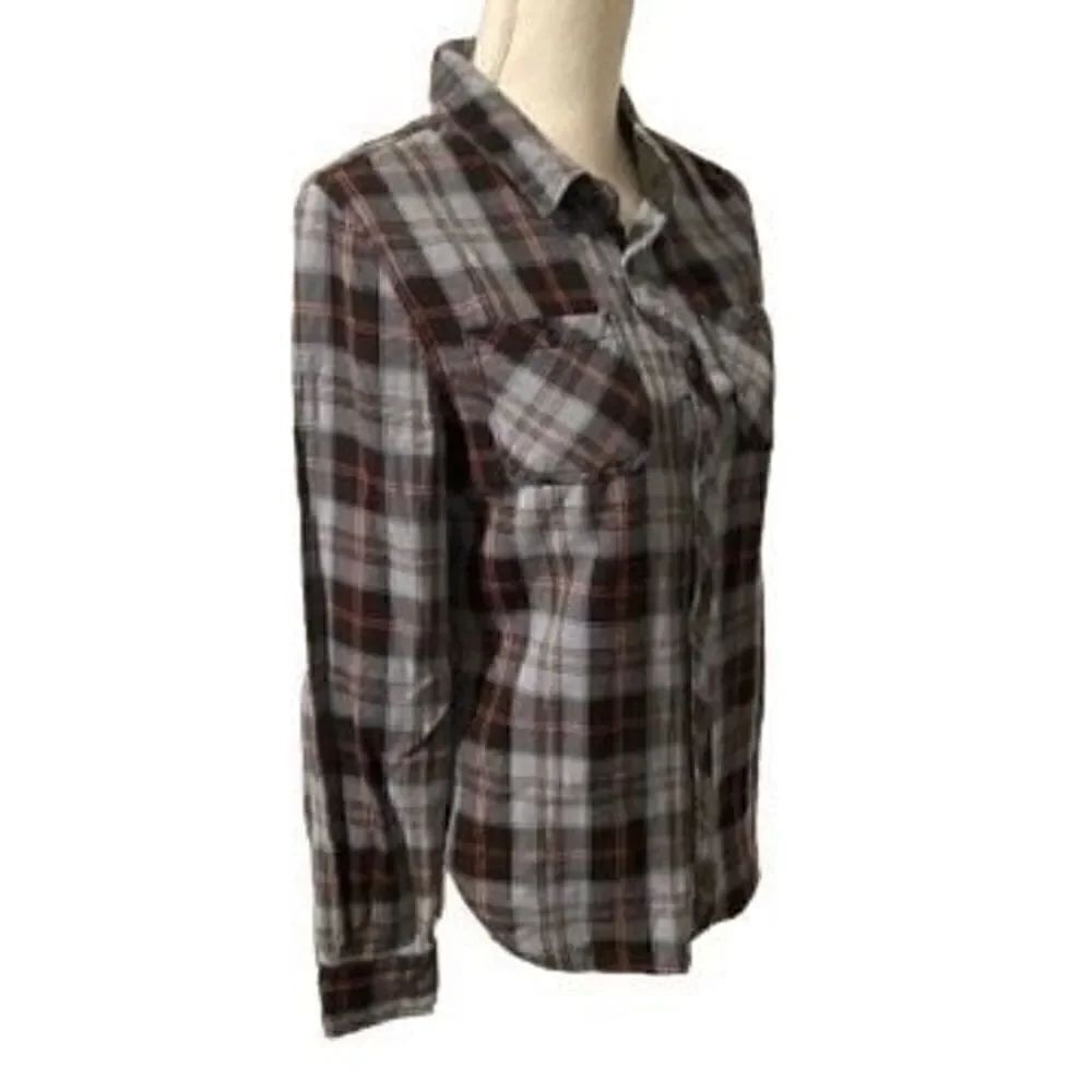 Junk Food Plaid Button Down Flannel sz S - Picture 3 of 8